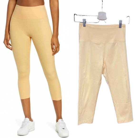Girlfriend Collective High Waist Capri Leggings Sunburst Yellow Size Small - Picture 1 of 12